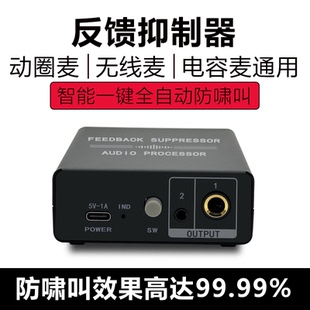 智能一键全自动反馈抑制器防啸叫移频器专业话筒家用会议舞台KTV
