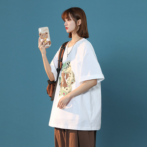 中性新款原创骰子印花棉宽松落肩体恤xz1002-1-Y31P25限39