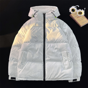 中性款!菊花印花保暖加厚棉袄面包服xz1002-1-Y65P128控158图片