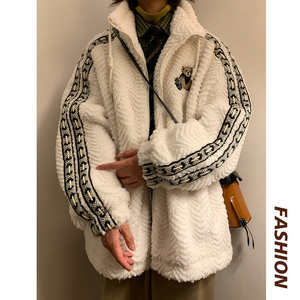 新款小熊刺绣羊羔绒加绒加厚保暖棉衣xz1002-1-Y74p118控158图片