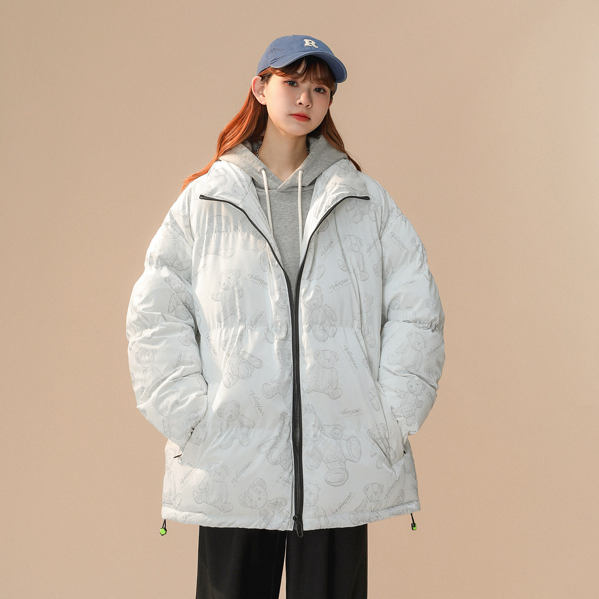 xz1002-1-Y63p128控158新款小熊印花加厚保暖面包服女棉袄,男装棉衣,星座906（原电商a316-1）