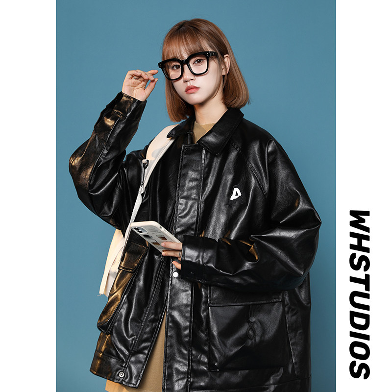新款秋季休闲大口袋皮衣xz1002-1-Y62p78控108，男装皮衣，星座906（原电商a316-1）