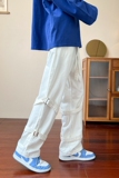 美式棕色绑带工装裤潮流休闲炸街痞帅男长裤z1002-1-K51P55，男装工装外套，星座906（原电商a316-1）