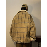 新款毛呢格子棉衣宽松加绒加厚夹克xz1002-1-Y73p115控139，男装夹克，星座906（原电商a316-1）