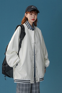 中性款！秋季新款PU棒球服男女宽松皮夹克xz1002-1-Y58P105图片