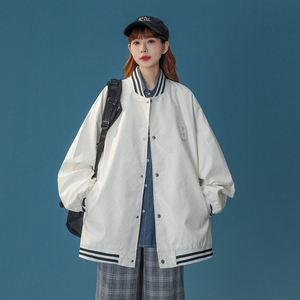 中性款！2026秋季新款PU棒球服男女宽松皮夹克xz1002-1-Y58P105图片