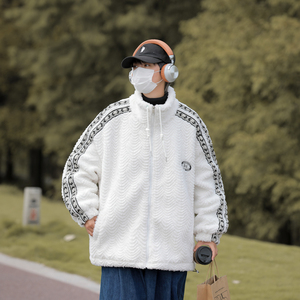 秋冬新款美式织带加绒加厚羊羔绒棉衣xz1002-1-Y68p118控158图片