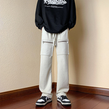 新款美式鹿皮绒休闲拉链拖地裤潮牌长裤xz1002-1-K52p65控85，男装休闲裤，星座906（原电商a316-1）