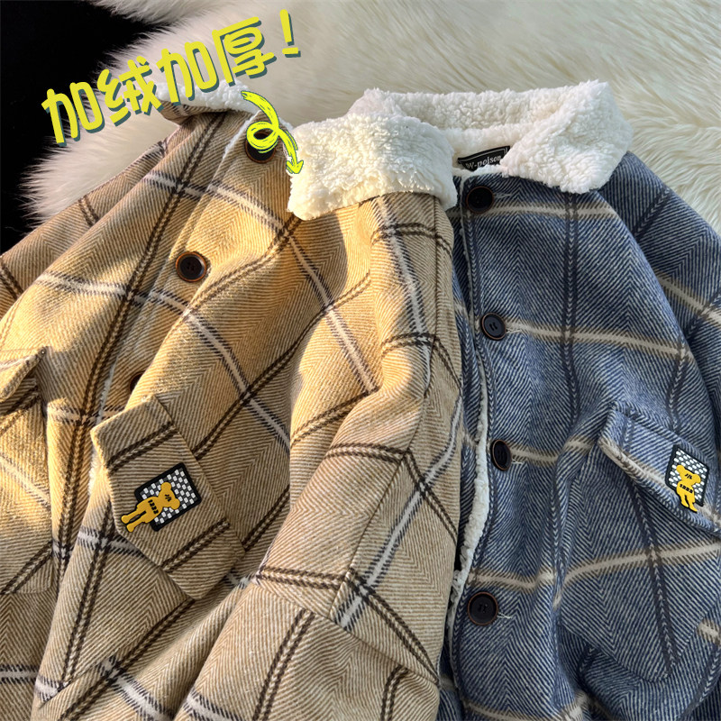 中性款!新款毛呢加绒加厚夹克宽松外套棉衣xz1002-1-Y67p105控135，男装夹克，星座906（原电商a316-1）