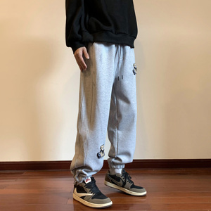 秋冬新款小熊刺绣加绒加厚保暖卫裤xz1002-1-K1057p65控78图片
