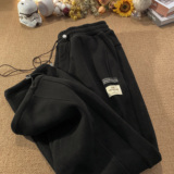 春季新款黑色高品质休闲抽绳裤直筒裤xz1002-1-k1066p55控68，男装休闲裤，星座906（原电商a316-1）