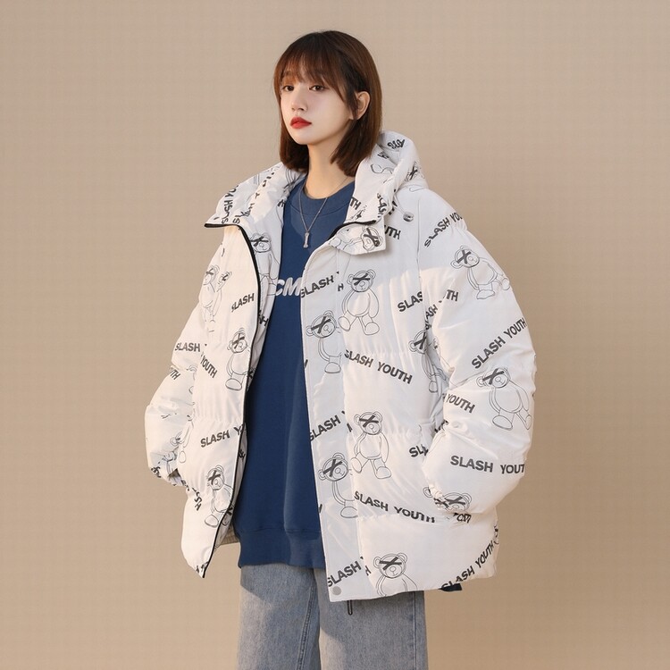 中性款！连帽面包服印花小熊保暖棉衣外套xz1002-1-Y21p138控168,男装棉衣,星座906（原电商a316-1）