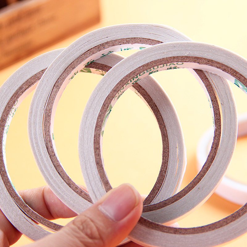 纸质双面胶带超强力无痕粘性胶纸海绵胶 双面胶超薄办公用品12米