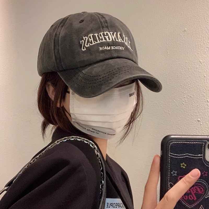 秋夏季女韩版深顶宽檐大头围显脸小百搭休闲刺绣棒球帽鸭舌帽