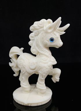 象牙果雕刻萌马摆件12*8*5.9