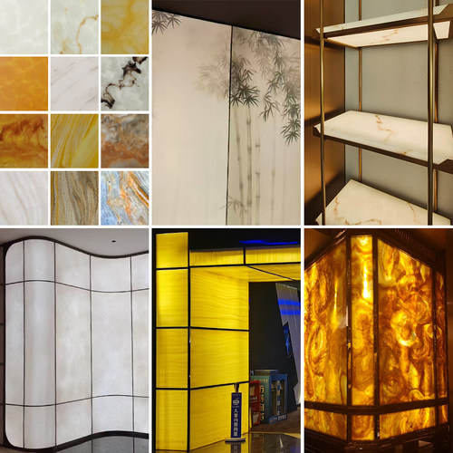 透光板雪花石树脂板人造石亚克力台面装饰板吧台发光板透光云石板