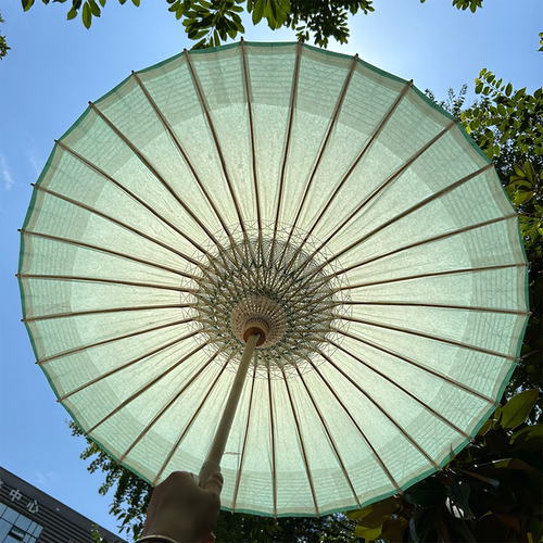 物新工坊绿青渐变手工油纸伞