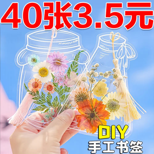 干花书签标本塑封膜瓶子