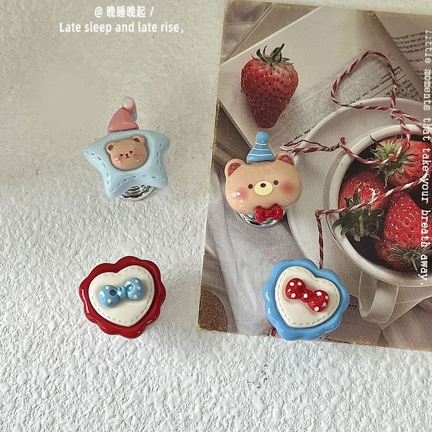 卡通小熊爱心厕所按压器