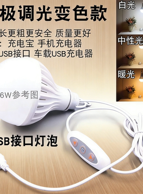 超亮接口usb灯泡led节能灯调光小夜灯宿舍灯摆摊灯地摊灯充电宝灯