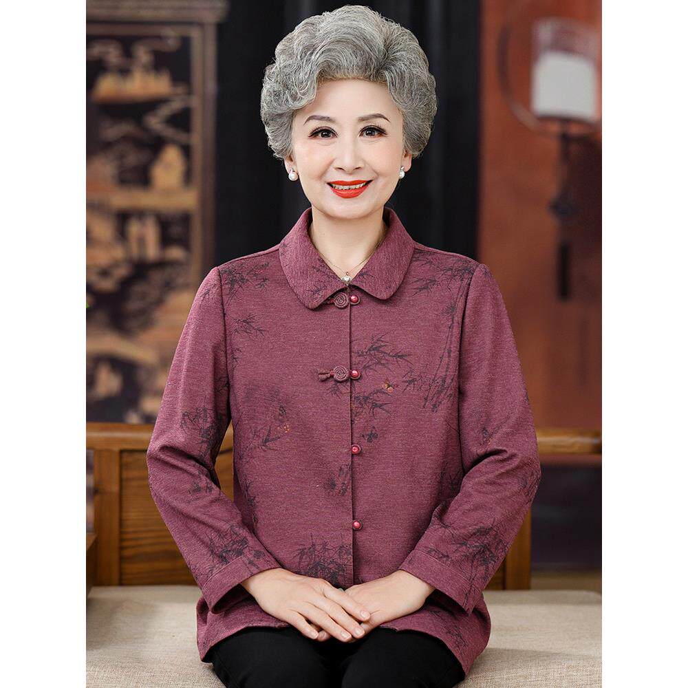 老年人秋装外套女老人妈妈太太春季套装60岁70奶奶款春秋薄款上衣