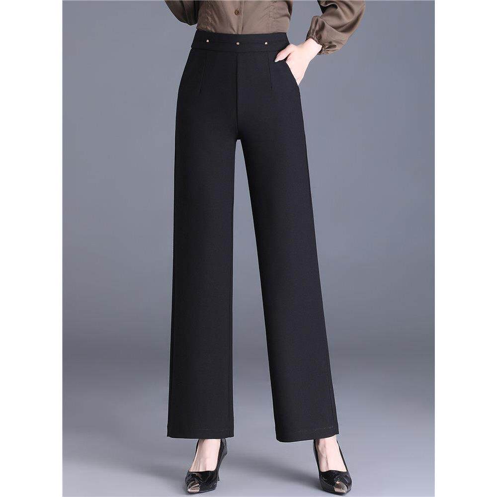 妈妈阔腿裤女秋季2025新款高腰直筒长裤宽松秋冬休闲女裤中年裤子