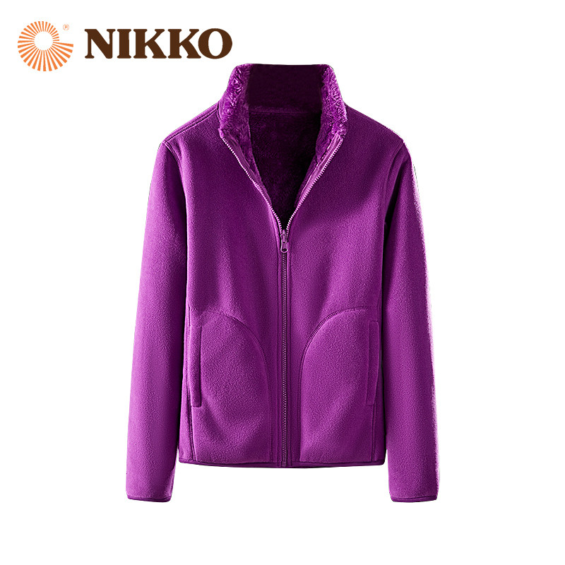 Nikko日高新品双面摇粒绒外套女户外抓绒衣加厚保暖秋冬绒衣开衫