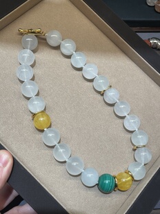 店主推荐白兔毛荧石18mm项链