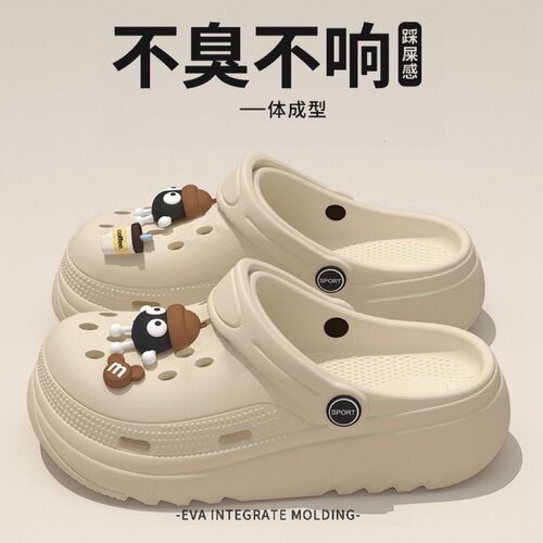 夏季洞洞鞋女EVA拖鞋透气可爱卡通包头拖鞋女情侣一字拖女凉拖女