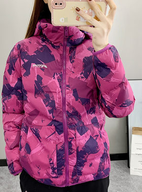 冬季两面穿羽绒服女户外轻盈保暖防风防水外套迷彩登山运动冲锋衣