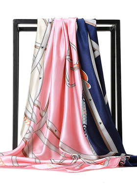 热卖春夏新款大方巾百变防晒丝巾90x90cm杭州缎面围巾头巾披肩