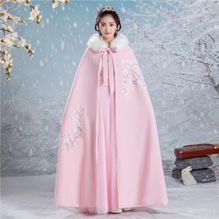 汉服斗篷女秋冬装古风长款加绒加厚保暖外套中国风披风古装披肩冬