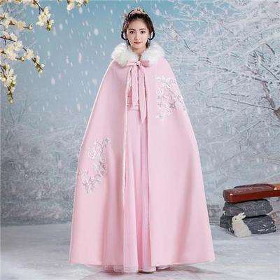汉服斗篷女秋冬装古风长款加绒加厚保暖外套中国风披风古装披肩冬