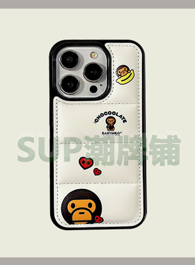 CHO潮牌猿人适用苹果14promax手机壳iPhone13韩国12时尚11pm潮酷2023新款8plus羽绒服x女xs黑色15套防摔情侣