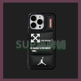 潮男女潮牌羽绒服秋冬小红书适用iphone15手机壳 苹果14 promax情侣13pro保护套 全包12暖和11卡通可爱软棉AJ