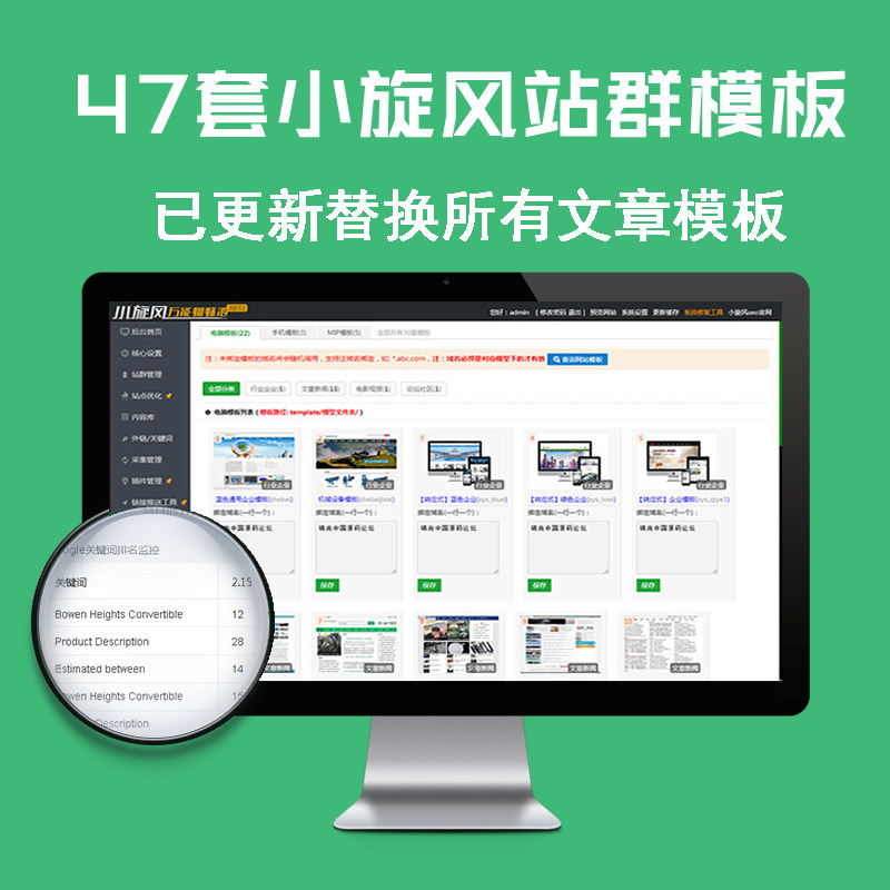 47套小旋风蜘蛛池站群模板站群软件终身使用seo优化【有更新】