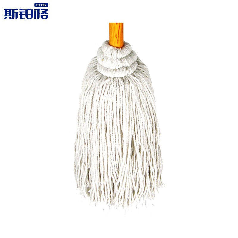 斯铂格BGS-12传统拖把木头杆棉线布条工厂吸水拖布墩布尘推白色