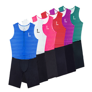 零阻力新款运动紧身连体衣男子田径训练健身速干比赛透气跑步体考