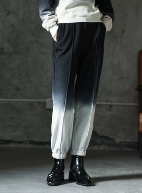 LADYS DIARY原创设计女装松紧腰扎染休闲裤女运动长裤加绒保暖