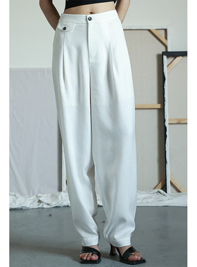 LADYSDIARY原创自然腰纯色宽松休闲裤夏季女长裤香蕉裤假口袋设计