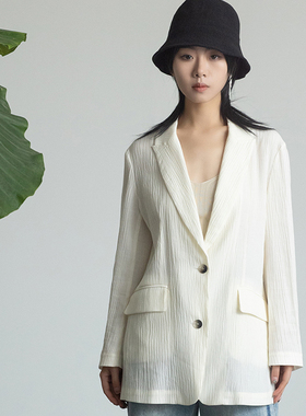 女性日记原创薄款西装2粒扣春季女设计感小众长袖外套