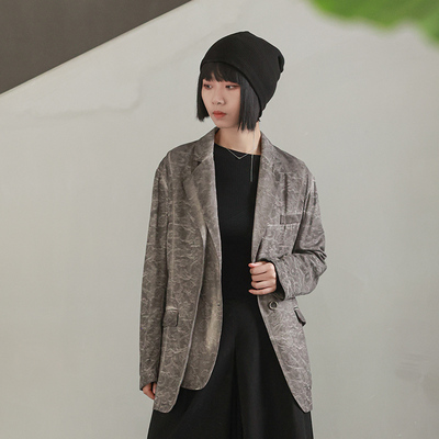 女性日记原创长袖提花面料西装