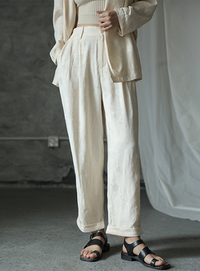 LADYS DIARY原创设计女装2023秋季新款时尚宽松垂感阔腿裤长裤子