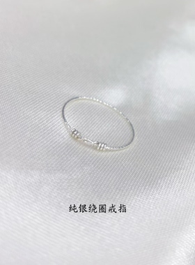 细款绕圈戒指925纯银不掉色in’s冷淡风