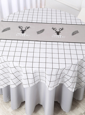 灰色小鹿一次性桌布加厚防水大排档饭店长方形正餐桌布家用防油