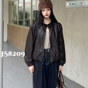 柔软蛋白皮皮衣立领女短款2026秋季新款宽松休闲机车夹克外套潮