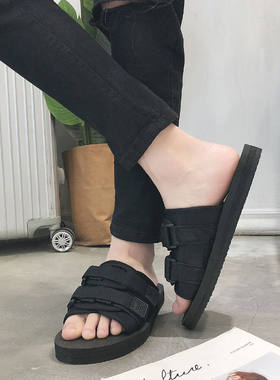 快手红人夏季社会小伙凉鞋拖鞋