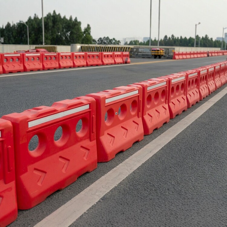 塑料水马围挡塑料施工防撞墩道路注水墩隔离护栏三孔水马路障设施