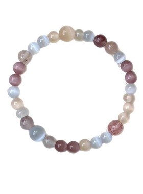 蝶雾寻花新中式猫眼石串珠手链精致复古显白草莓手串女马卡龙