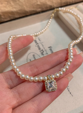 冰糖锆石项链女轻奢小众设计感锁骨链气质高级颈链